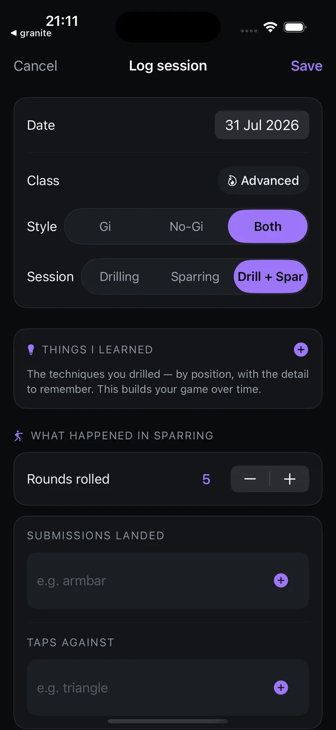 Frame — a session being captured as structured data