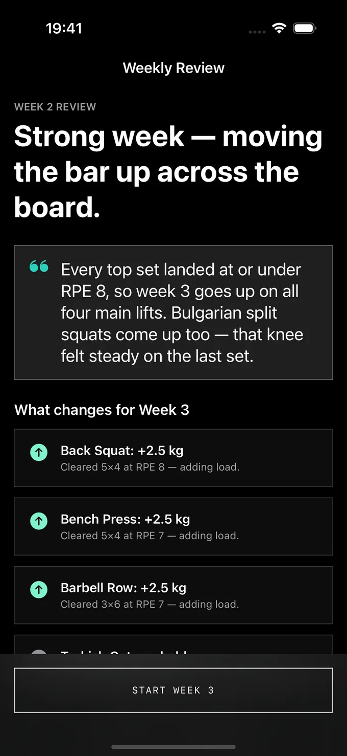 Granite — the weekly rewrite, with the reasoning shown